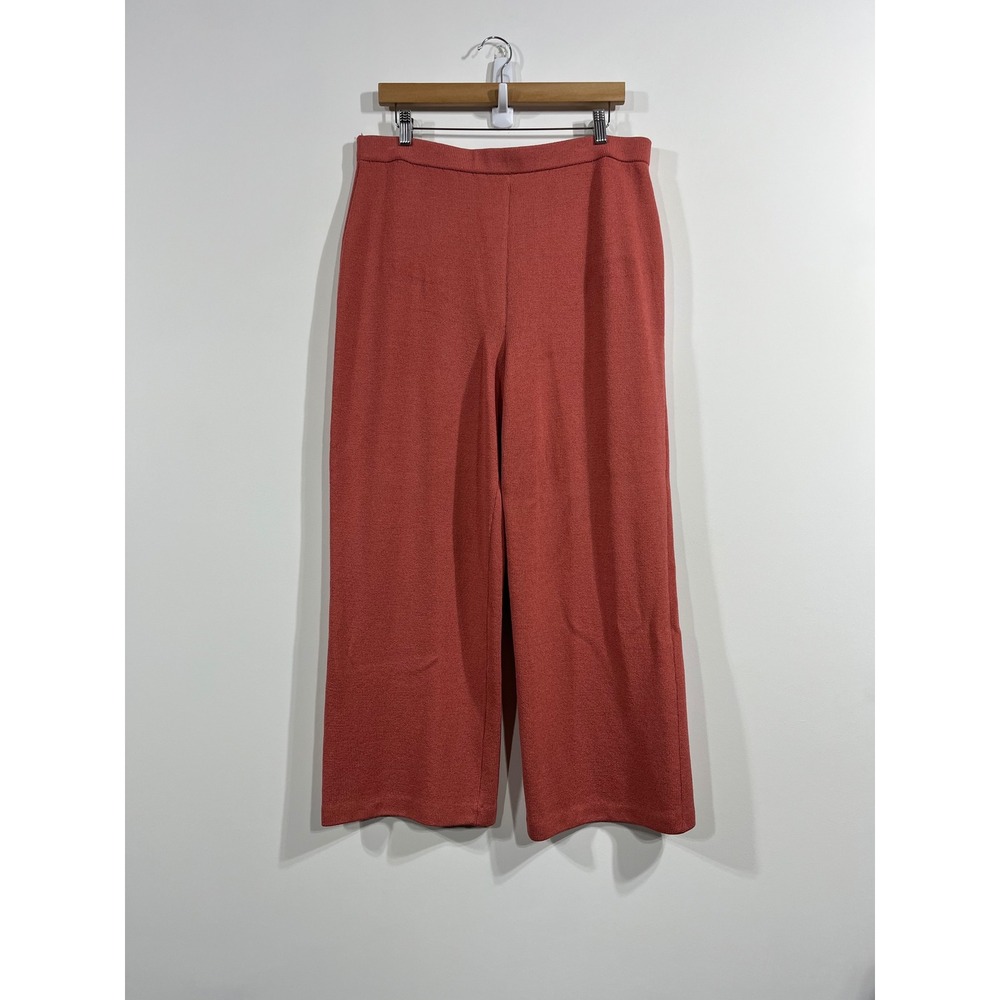 St. John Santana Knit Wide Leg Pants Boho Chic Resort Womens 14 Luxury Designer